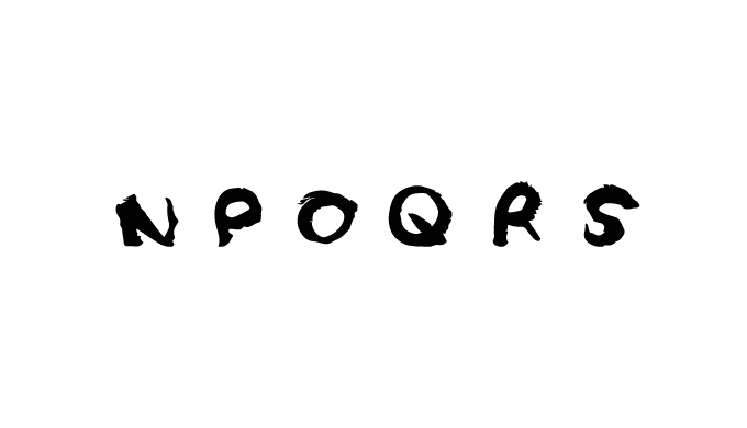 アルファベットフォントNOPQRSの文字を毛筆で書いた無料筆文字ロゴのpng素材の画像