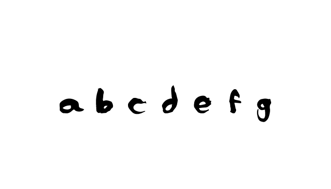 アルファベットフォントの文字毛筆で書いた無料筆文字ロゴのpng素材の画像