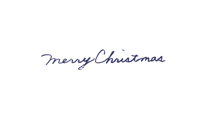merrychristmasの文字をペンで書いた無料文字ロゴのpng素材の画像